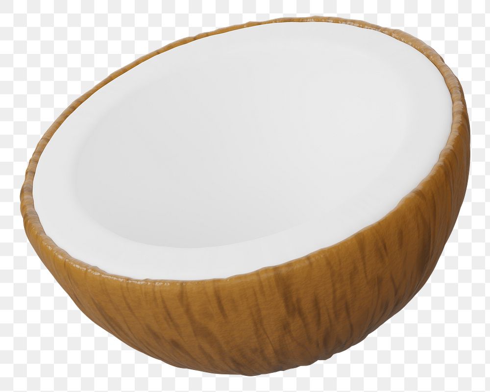 PNG 3D coconut fruit, element illustration, transparent background
