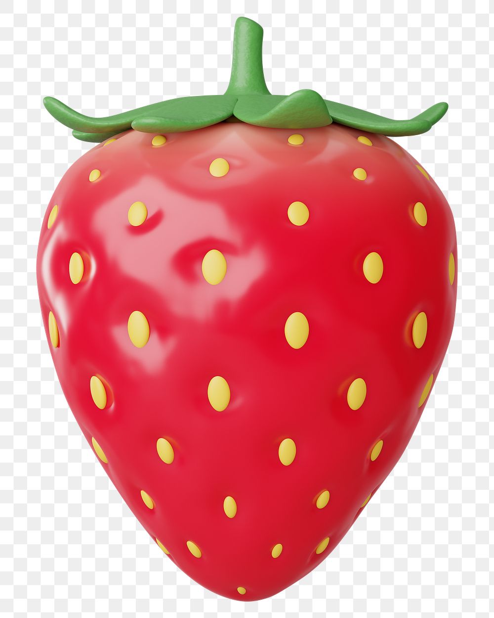 PNG 3D strawberry fruit, element illustration, transparent background