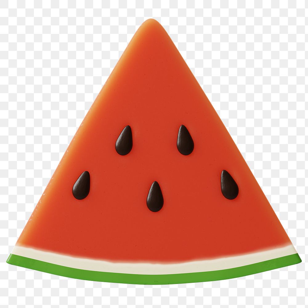PNG 3D watermelon fruit, element illustration, transparent background