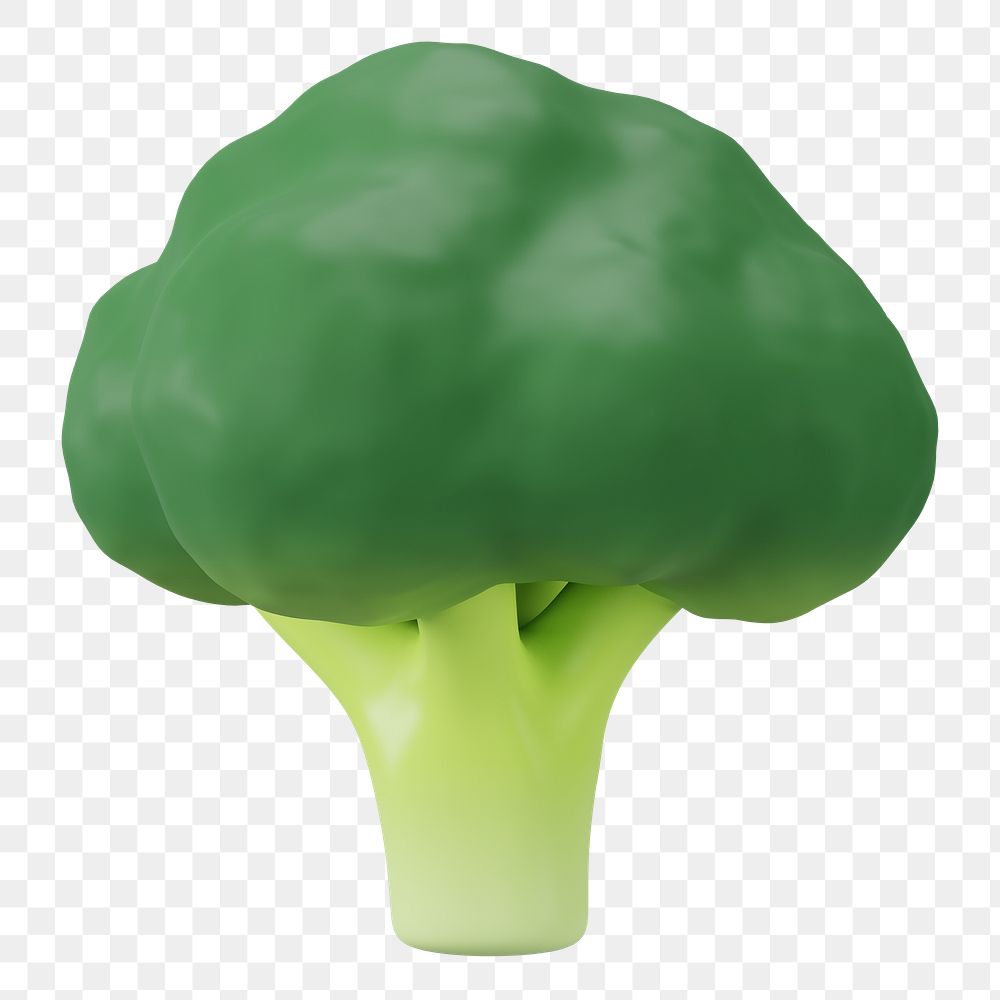 PNG 3D broccoli vegetable, element illustration, transparent background