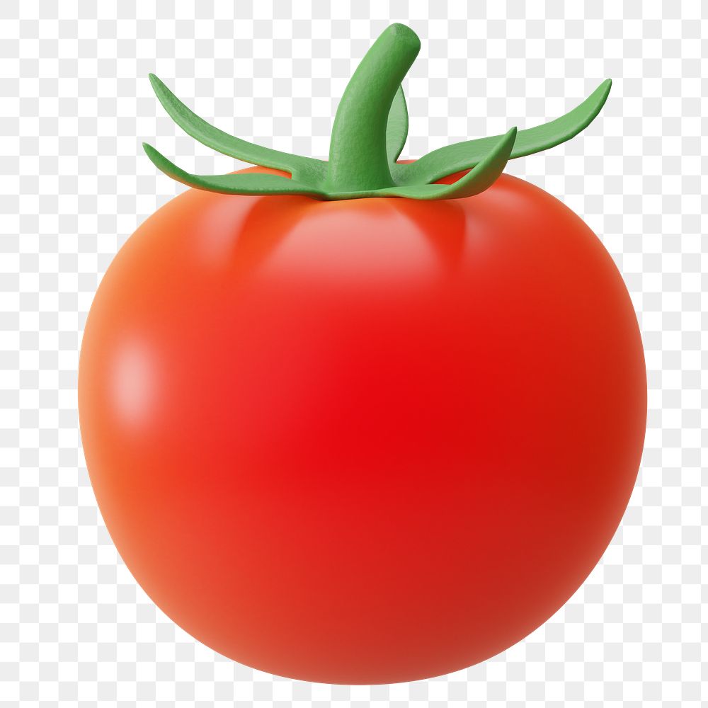 PNG 3D tomato vegetable, element illustration, transparent background