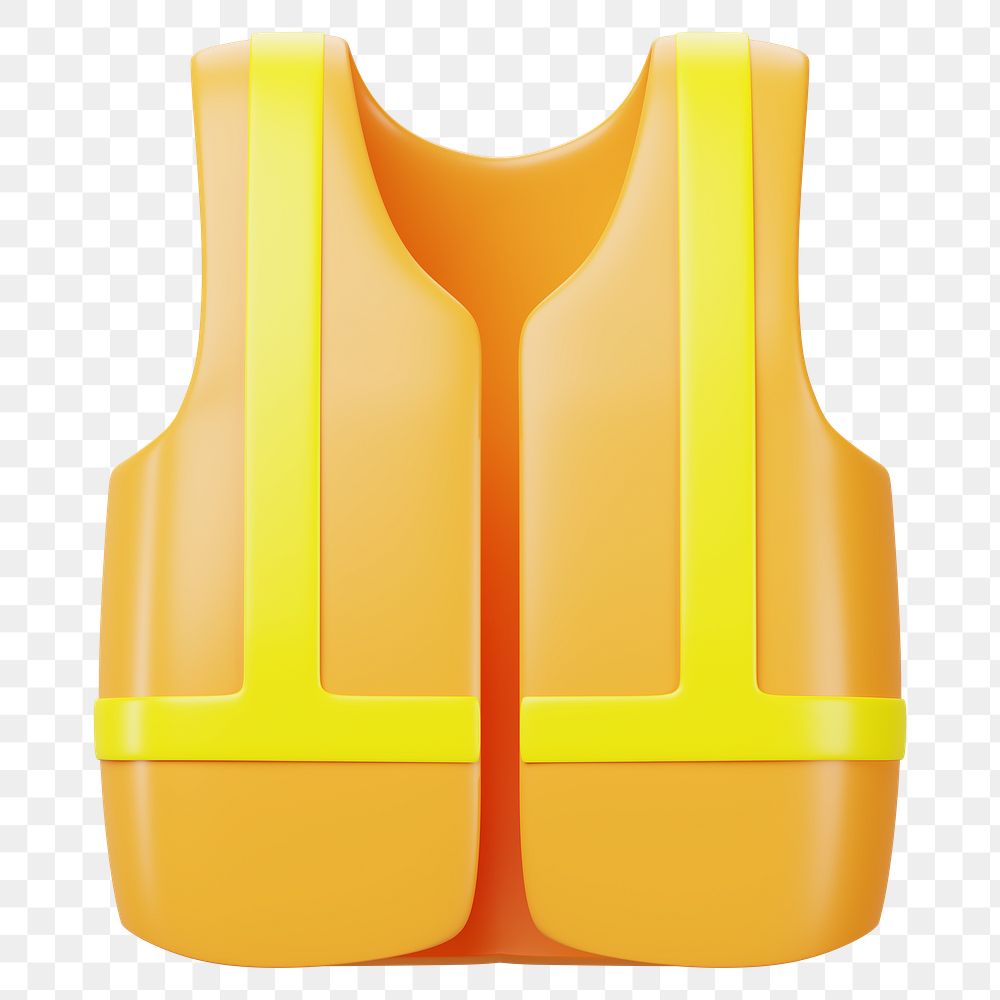 PNG 3D reflective vest, element illustration, transparent background