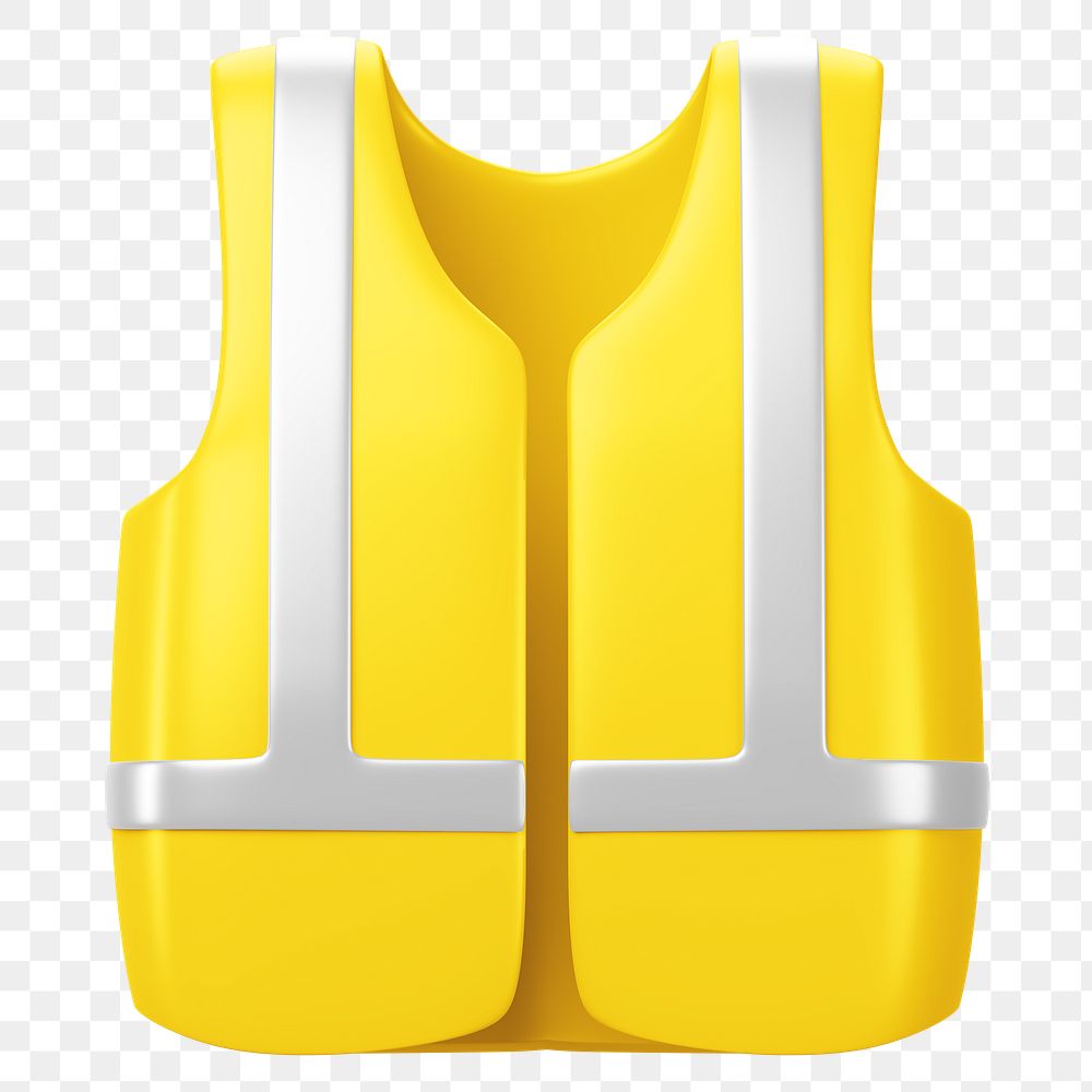 PNG 3D reflective vest, element illustration, transparent background