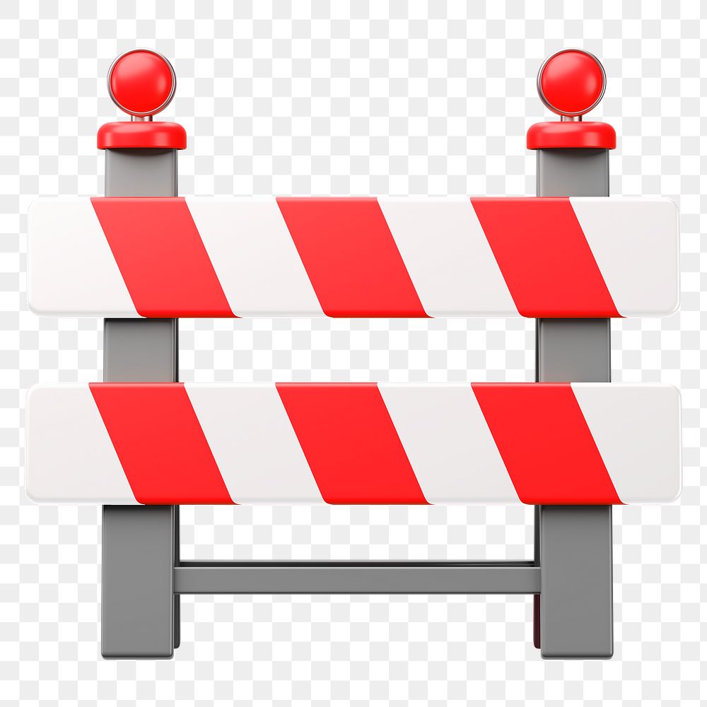 PNG 3D road block barricade, element illustration, transparent background