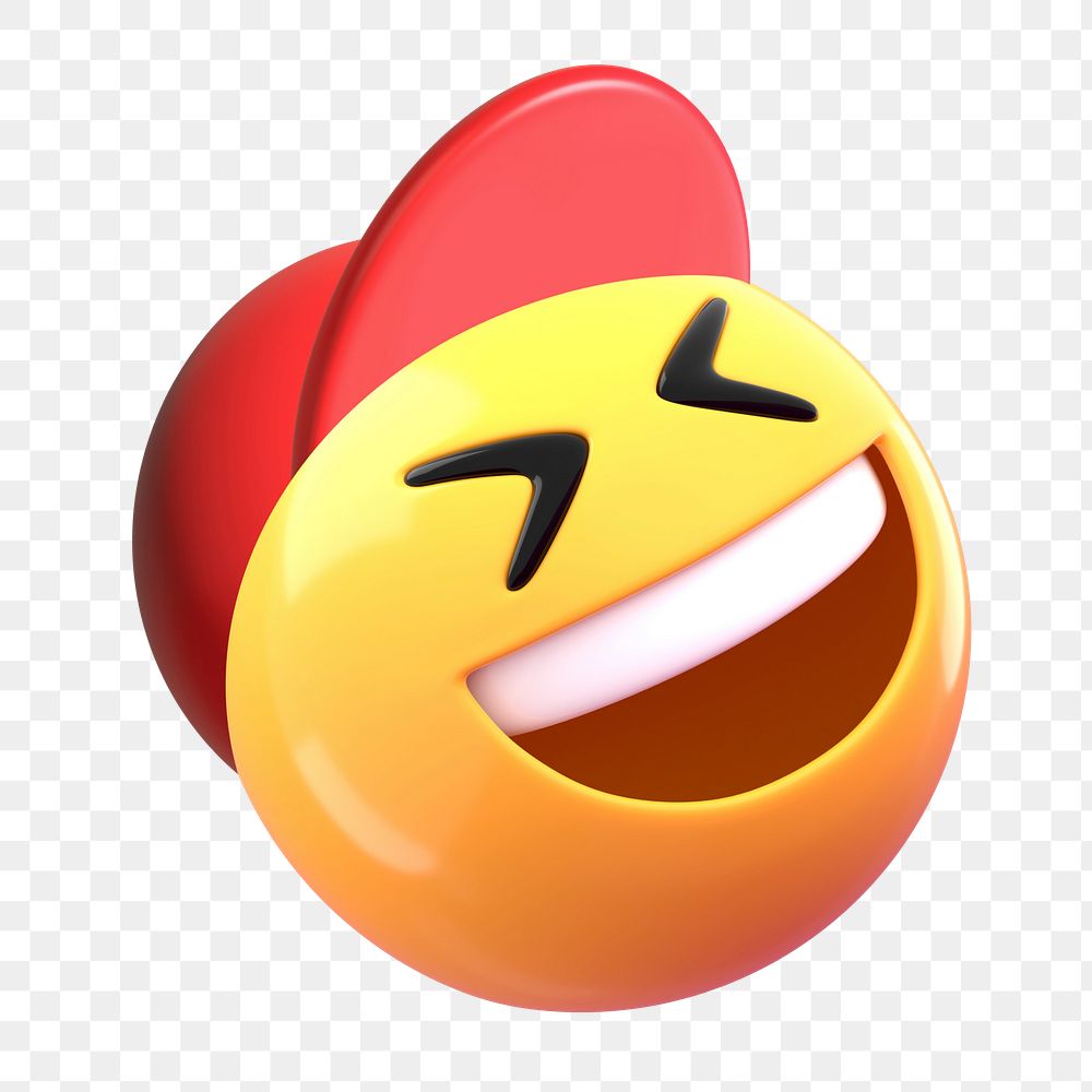 PNG 3D Smiling emoticon, element illustration, transparent background