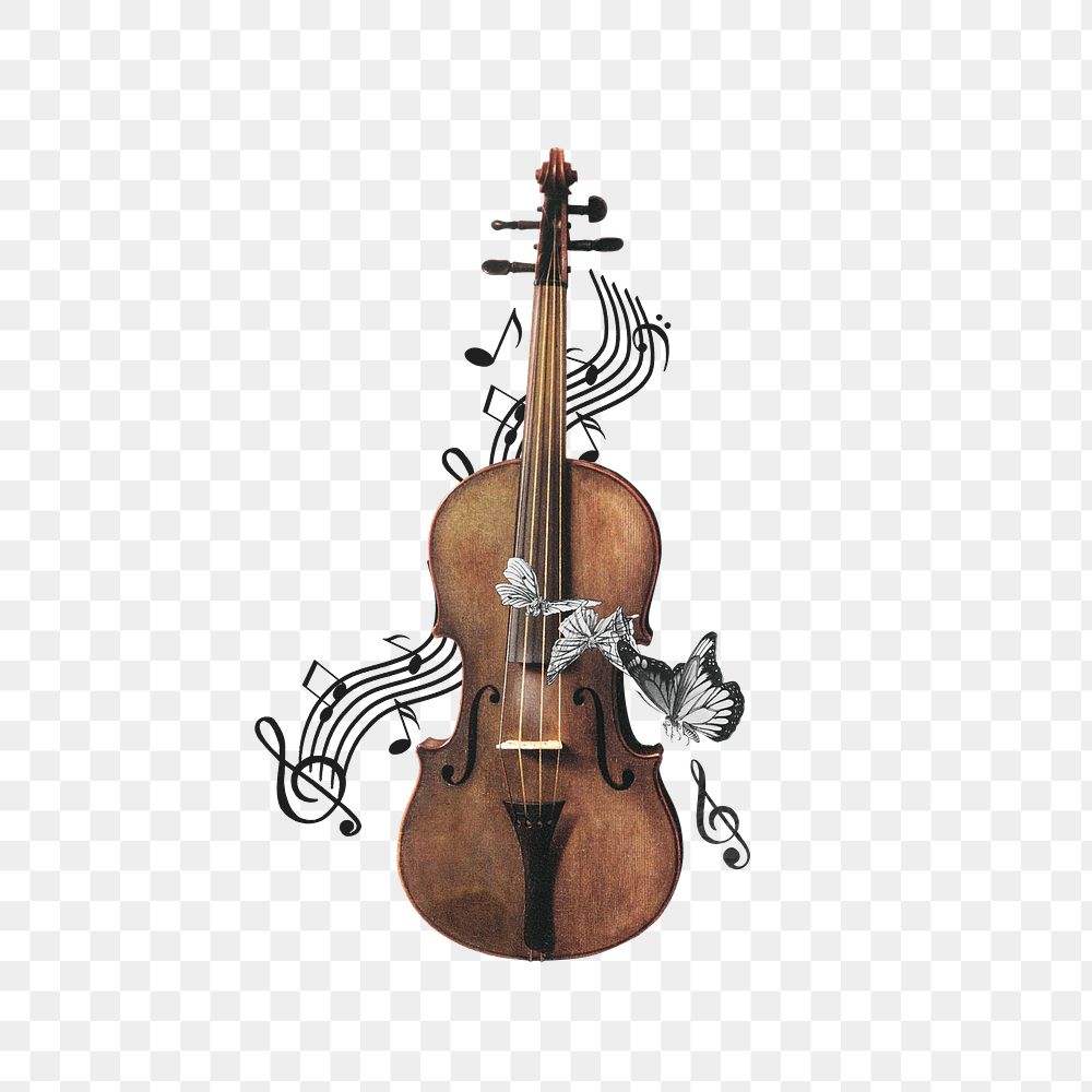 Violin png, musical instrument, transparent background. Remixed by rawpixel.