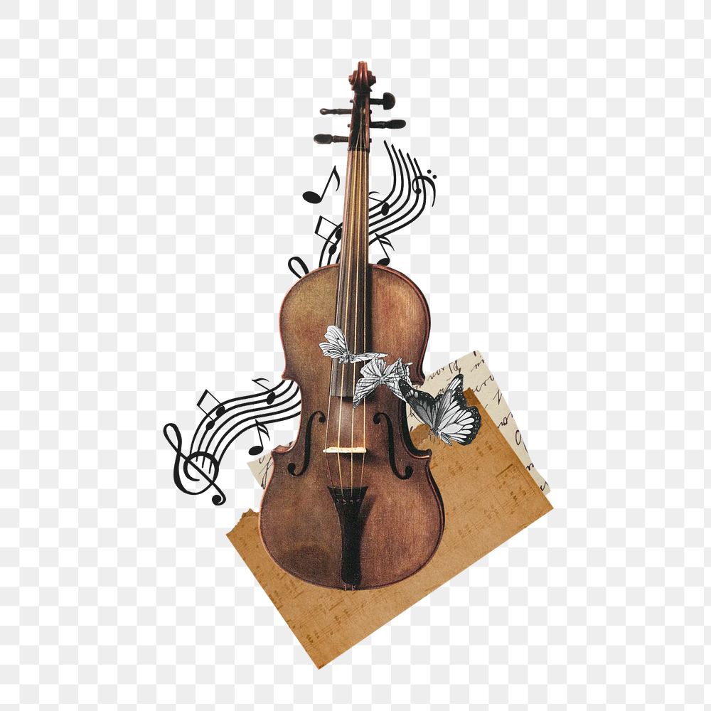 Violin png, musical instrument, transparent background. Remixed by rawpixel.