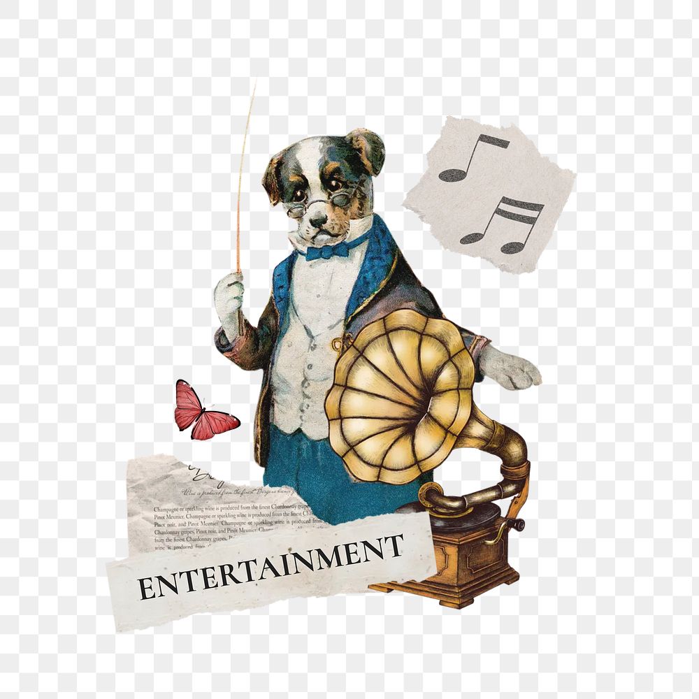 Entertainment png word, collage art on transparent background. Remixed by rawpixel.