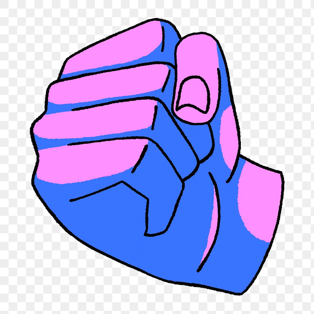 Png neon hand fist illustration, transparent background