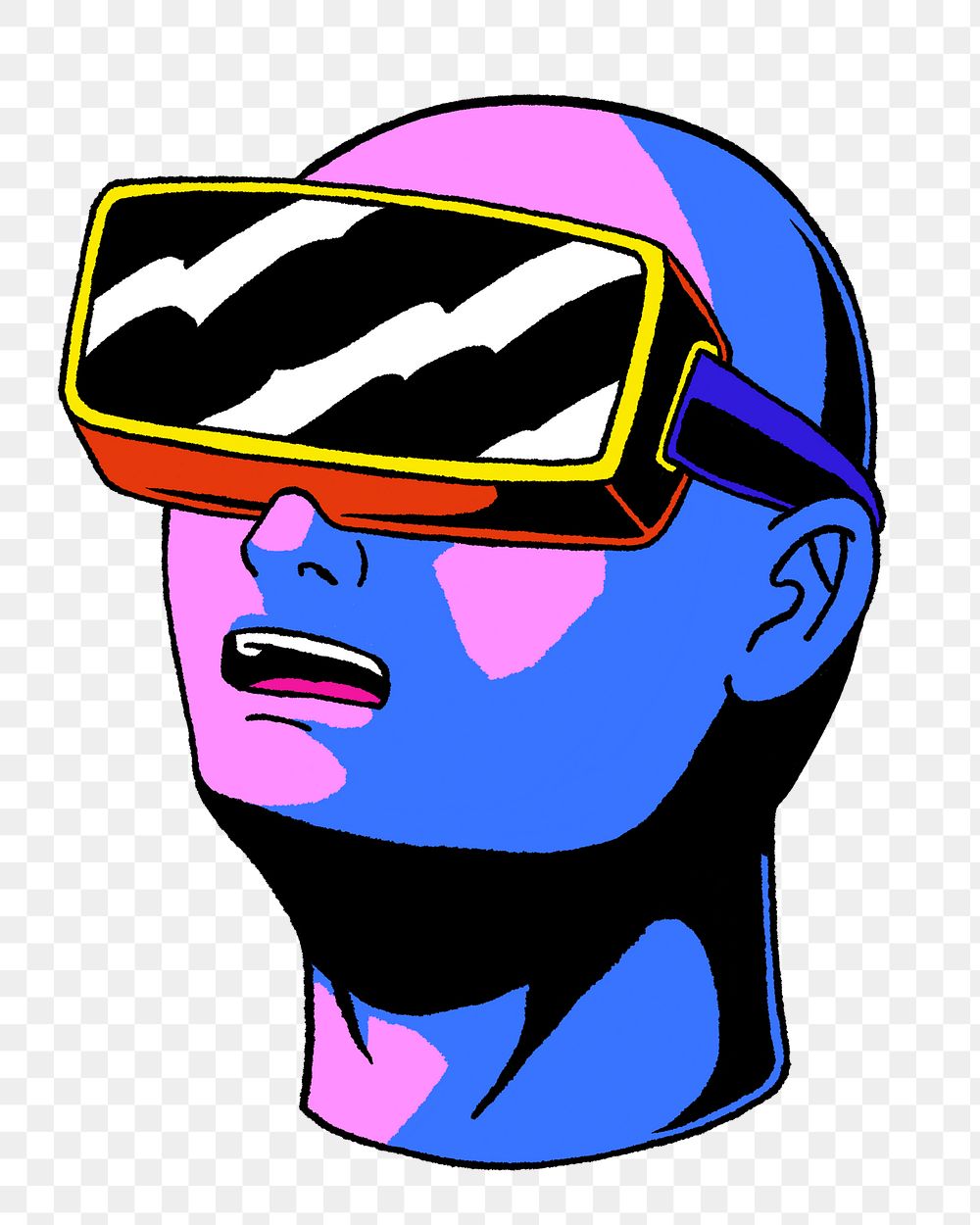 Png vibrant VR technology illustration, transparent background
