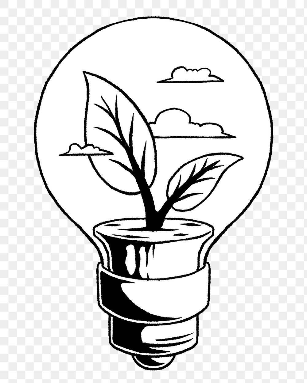 Png eco light bulb illustration, transparent background