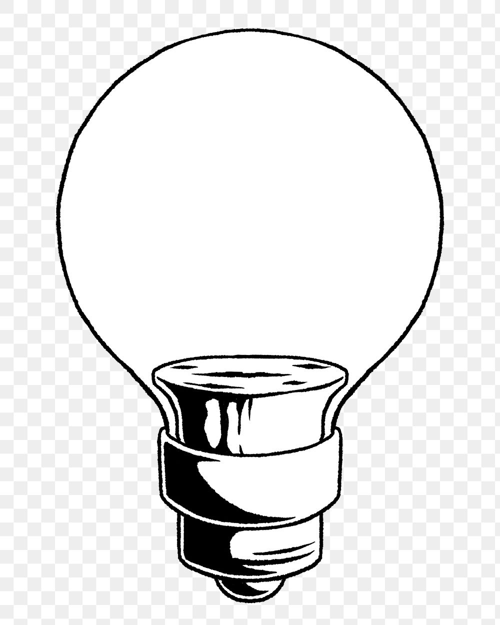 Png white light bulb illustration, transparent background