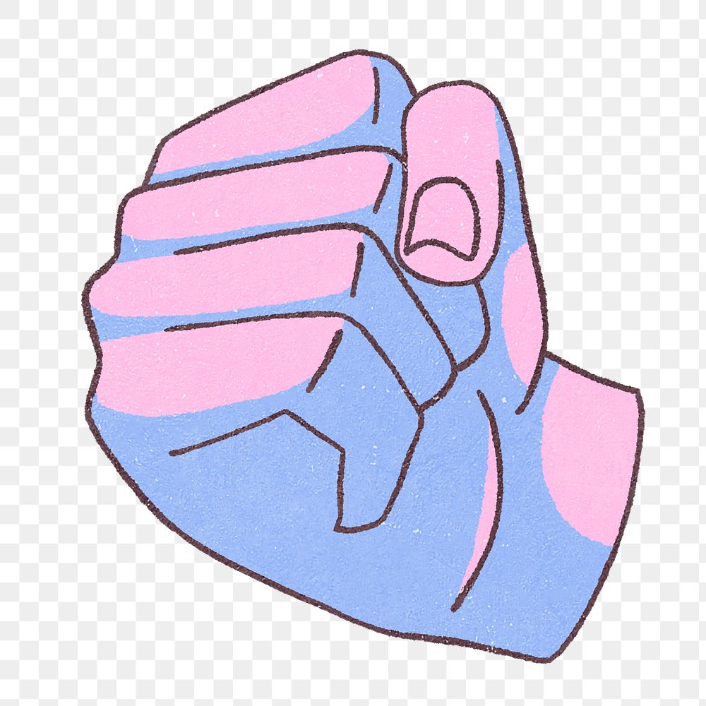 Png pink hand fist illustration, transparent background