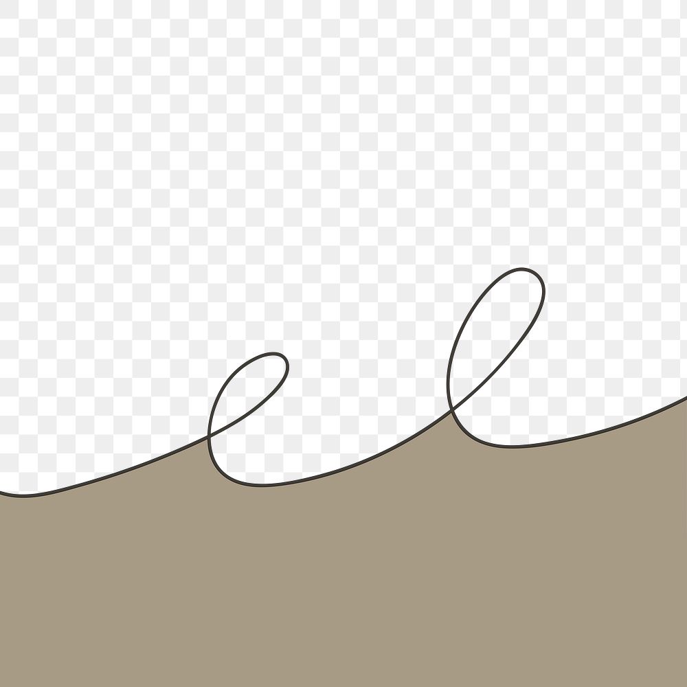 Brown wave border png, transparent background