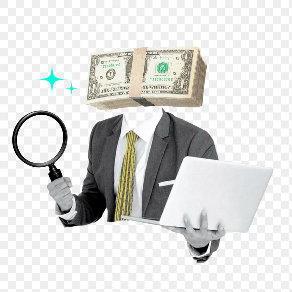 Business auditor png sticker, finance concept on transparent background