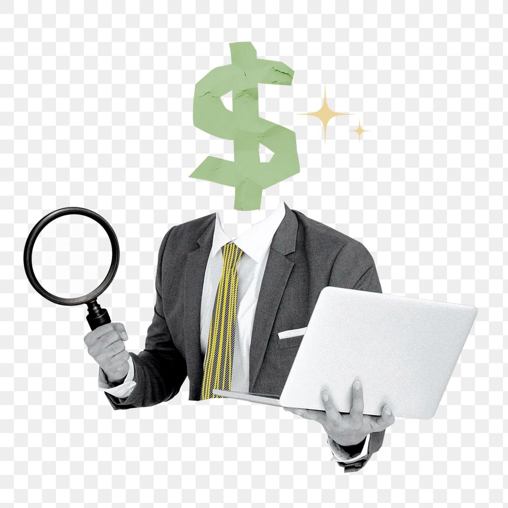 Business auditor png sticker, finance concept on transparent background