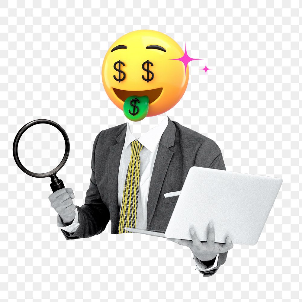 Business auditor png sticker, finance remix on transparent background