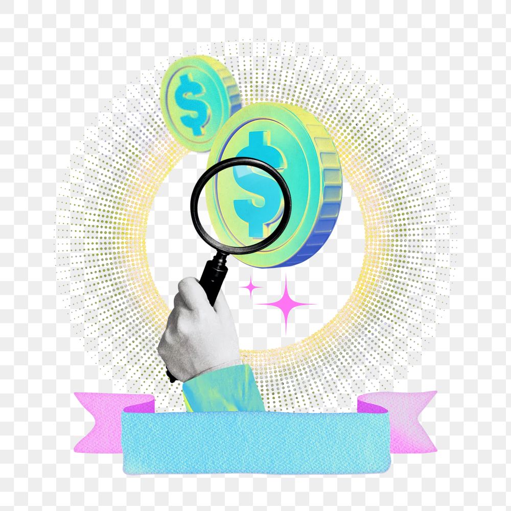 Business consultant png financial collage remix, transparent background
