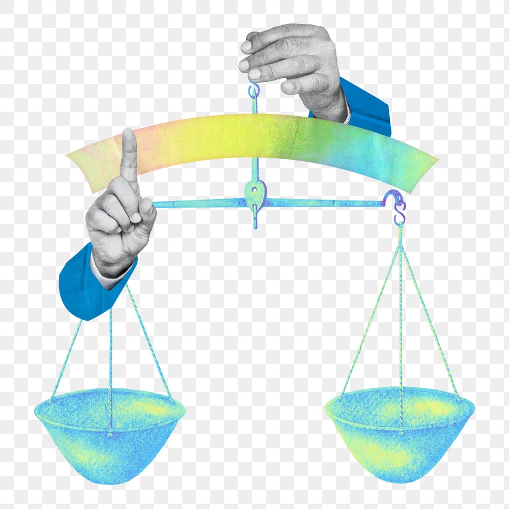 Gradient scales png equality collage remix, transparent background