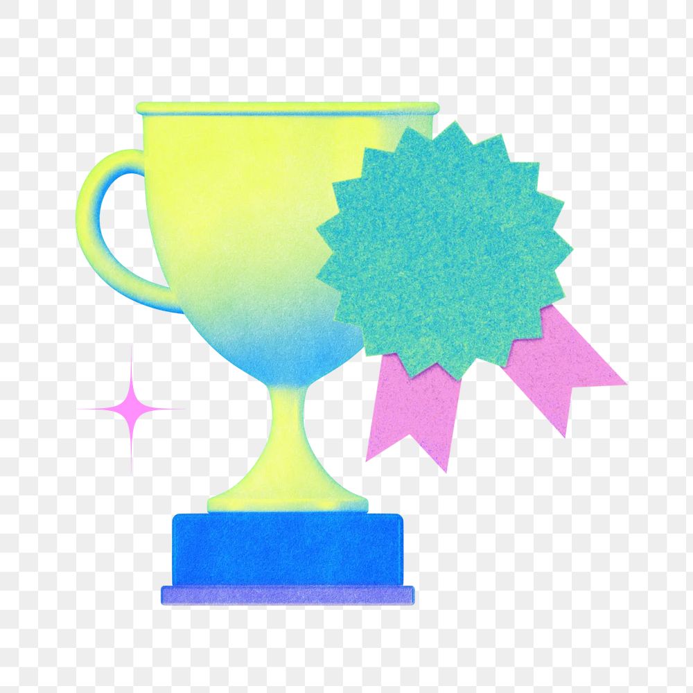 PNG gradient trophy, transparent background