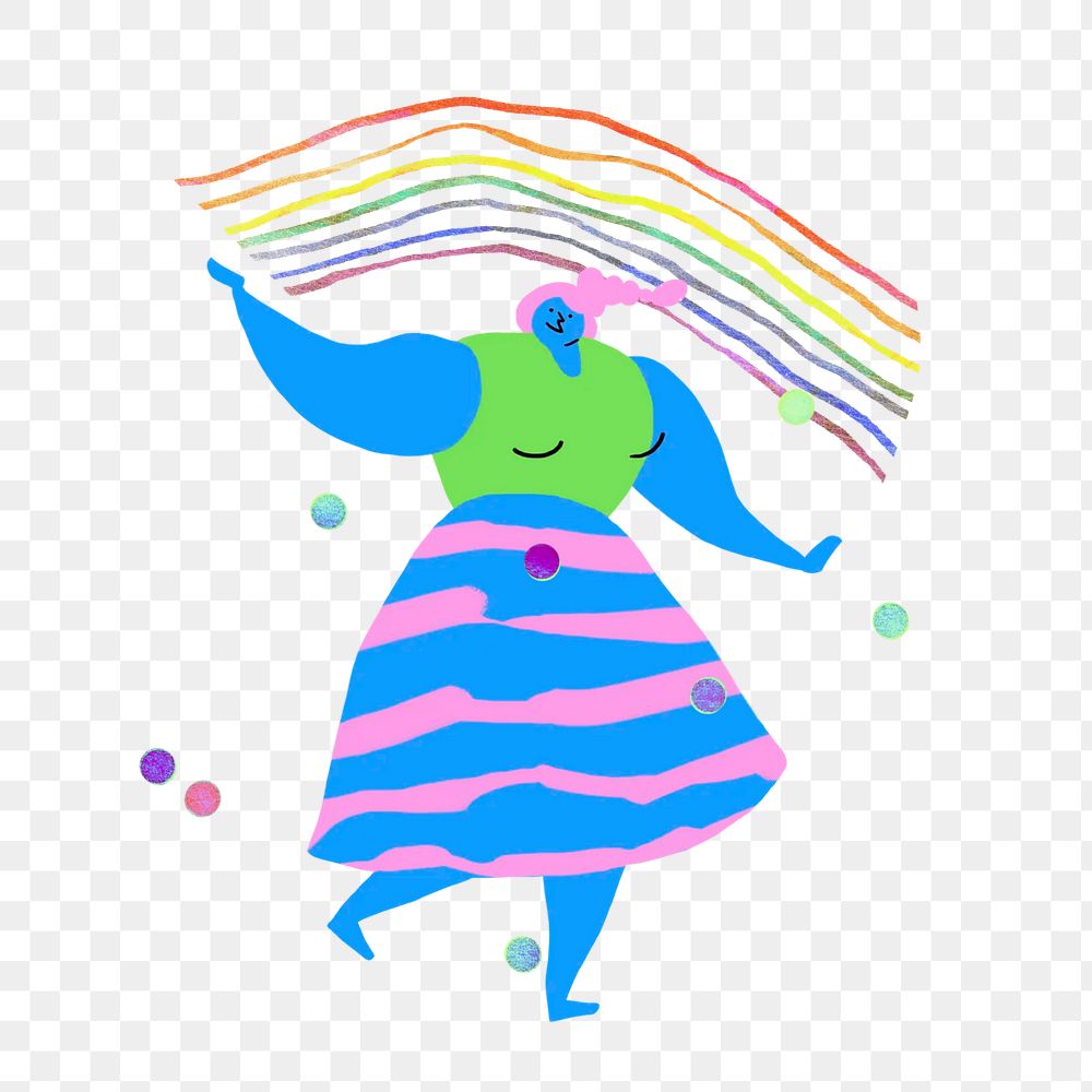 Happy woman png LGBTQ+, transparent background