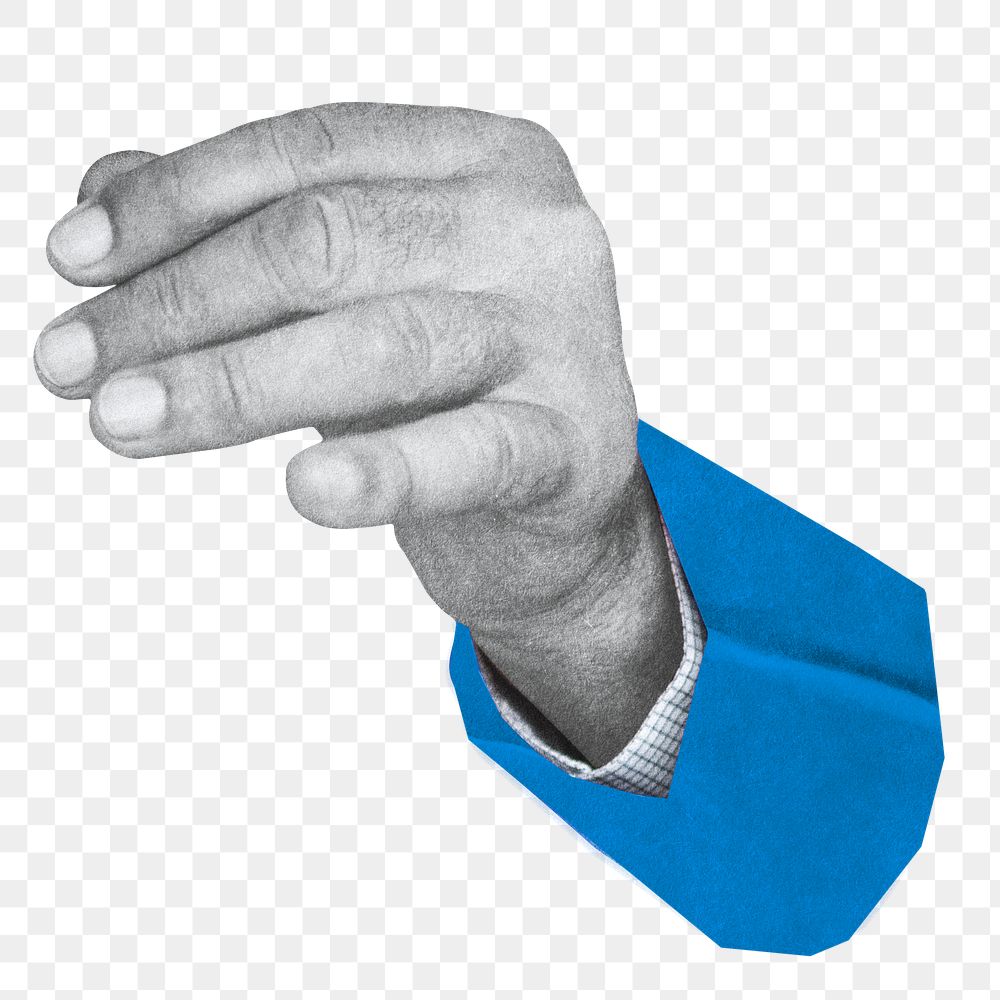 Businessman's hand png, gesture cut out, transparent background