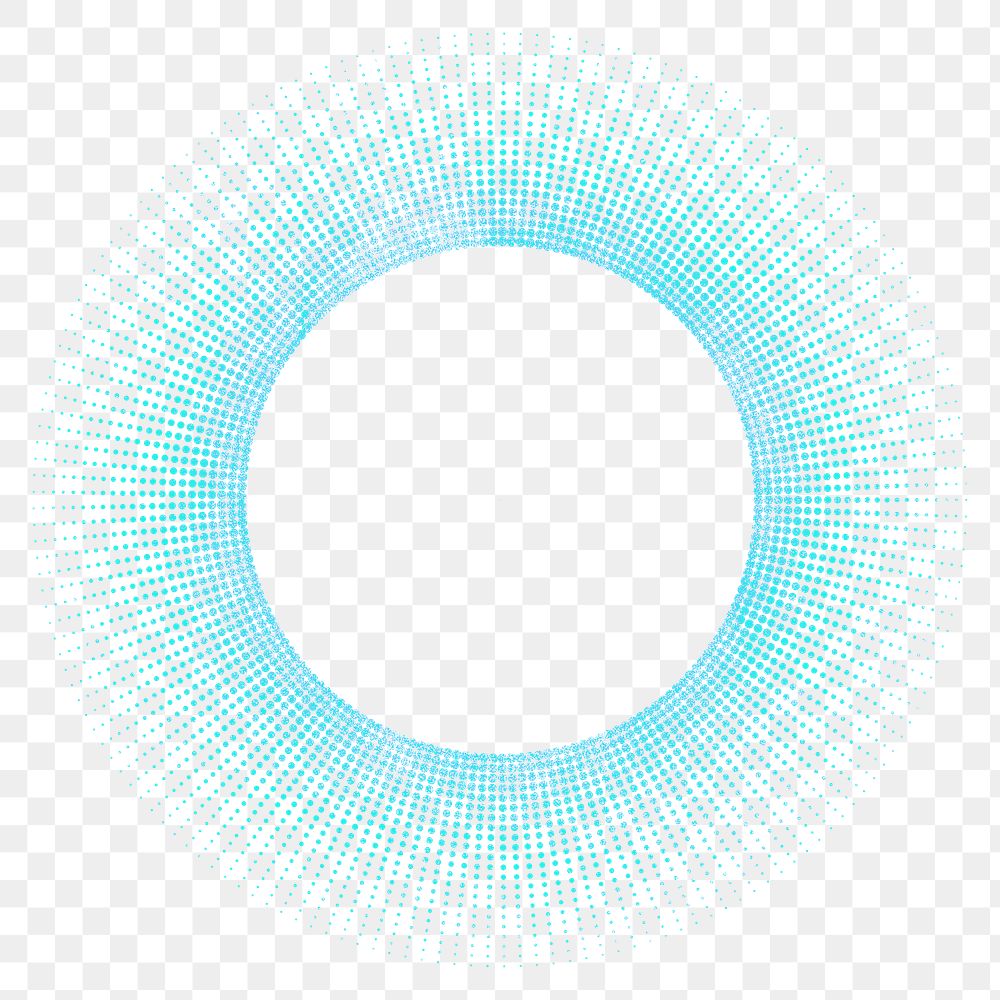 Blue circle frame png, transparent background