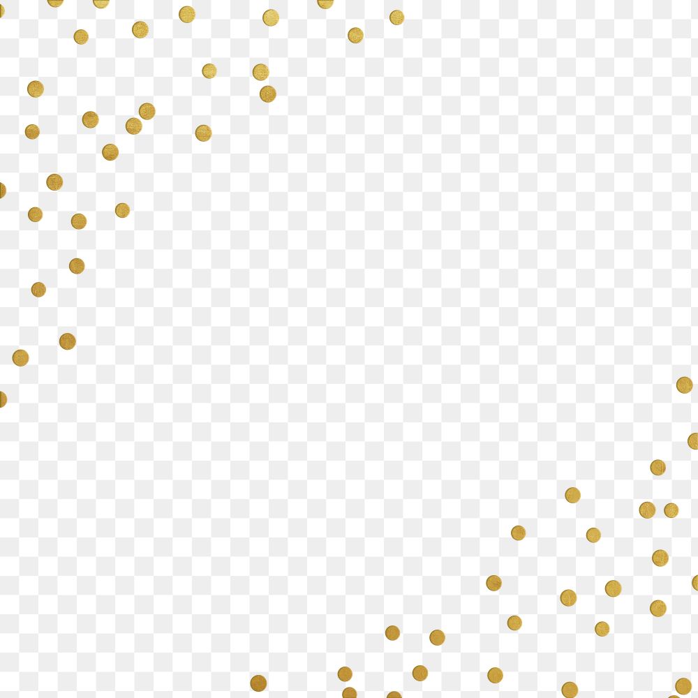PNG gold glitter border, transparent background