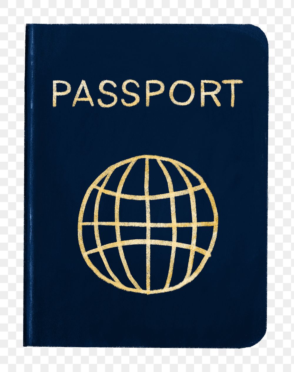 Blue passport png sticker, travel illustration, transparent background