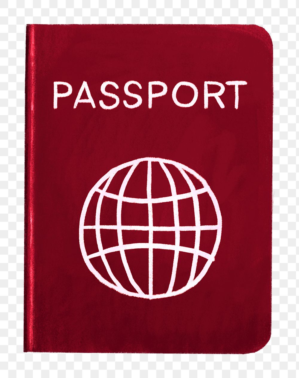 Red passport png sticker, travel illustration, transparent background