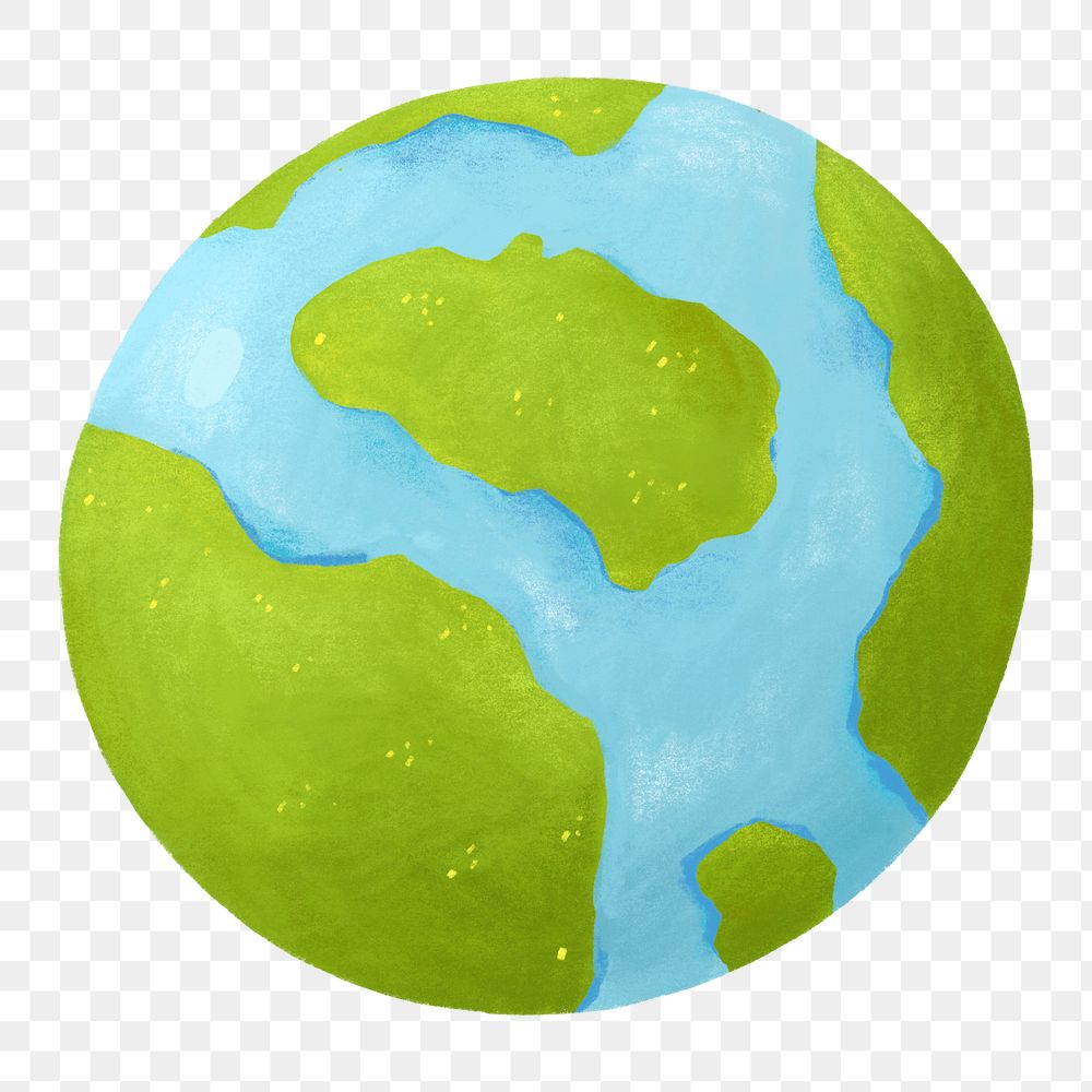 Green globe png sticker, environment illustration, transparent background