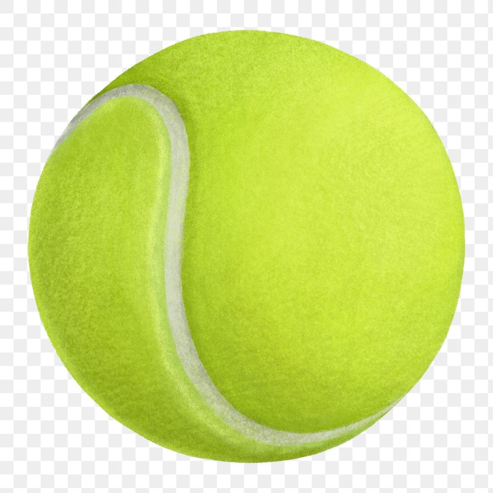 Tennis ball png sticker, sport equipment, transparent background