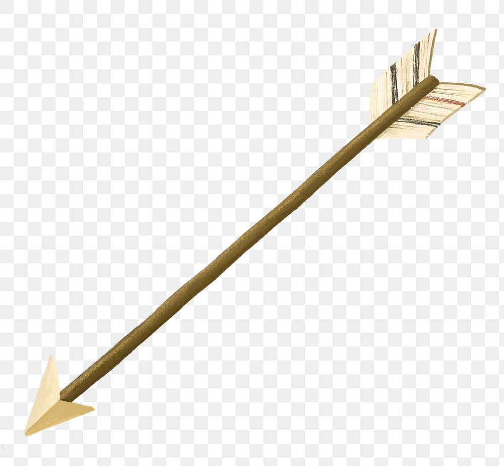 Wooden arrow png element, object illustration, transparent background
