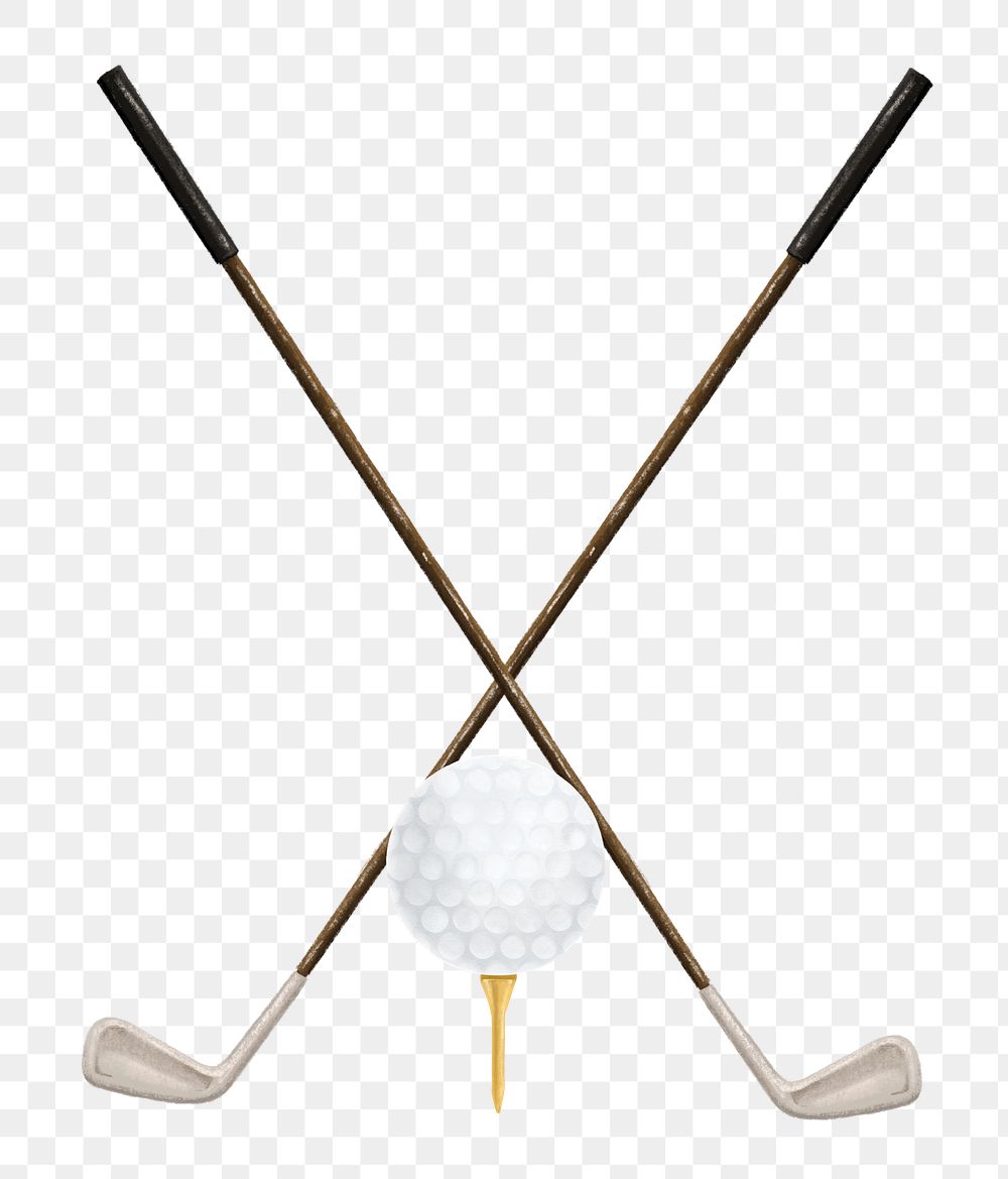 Golf clubs png ball, sport equipment, transparent background