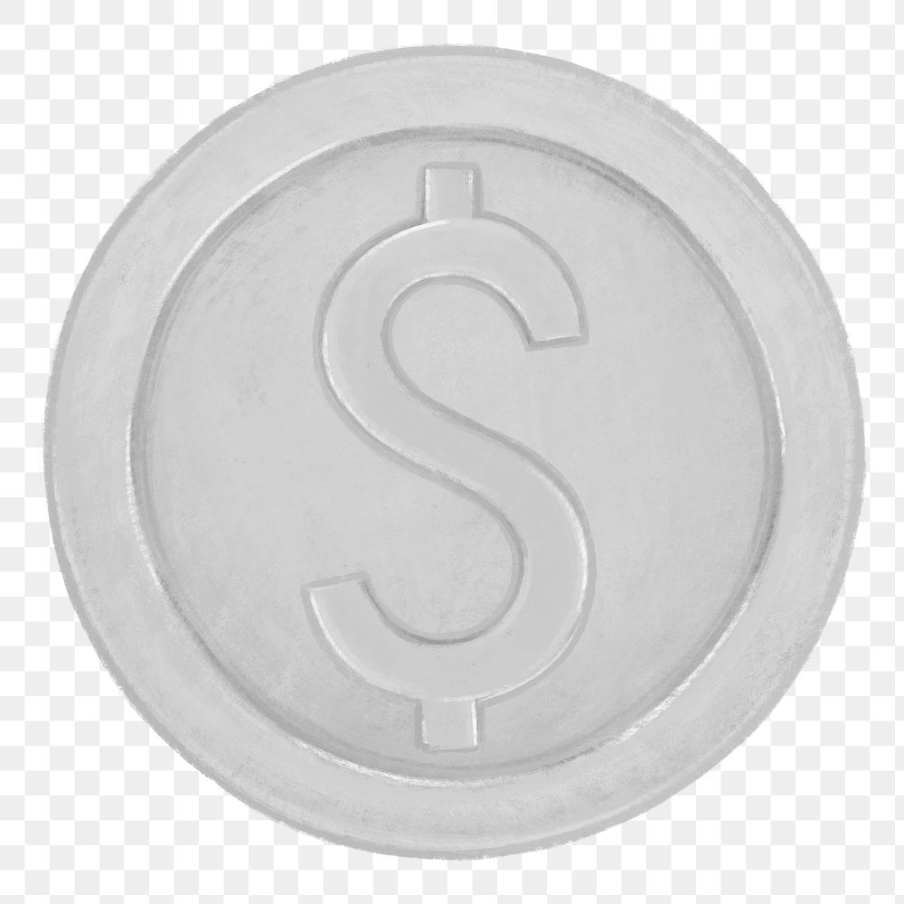 Silver coin png, money, finance illustration, transparent background