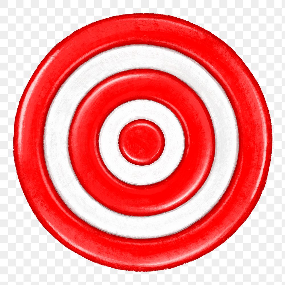Red dartboard target png, transparent background