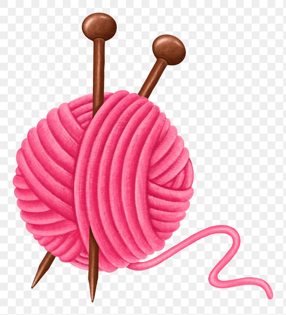 knitting needle ball png, crochet, hobby illustration, transparent background