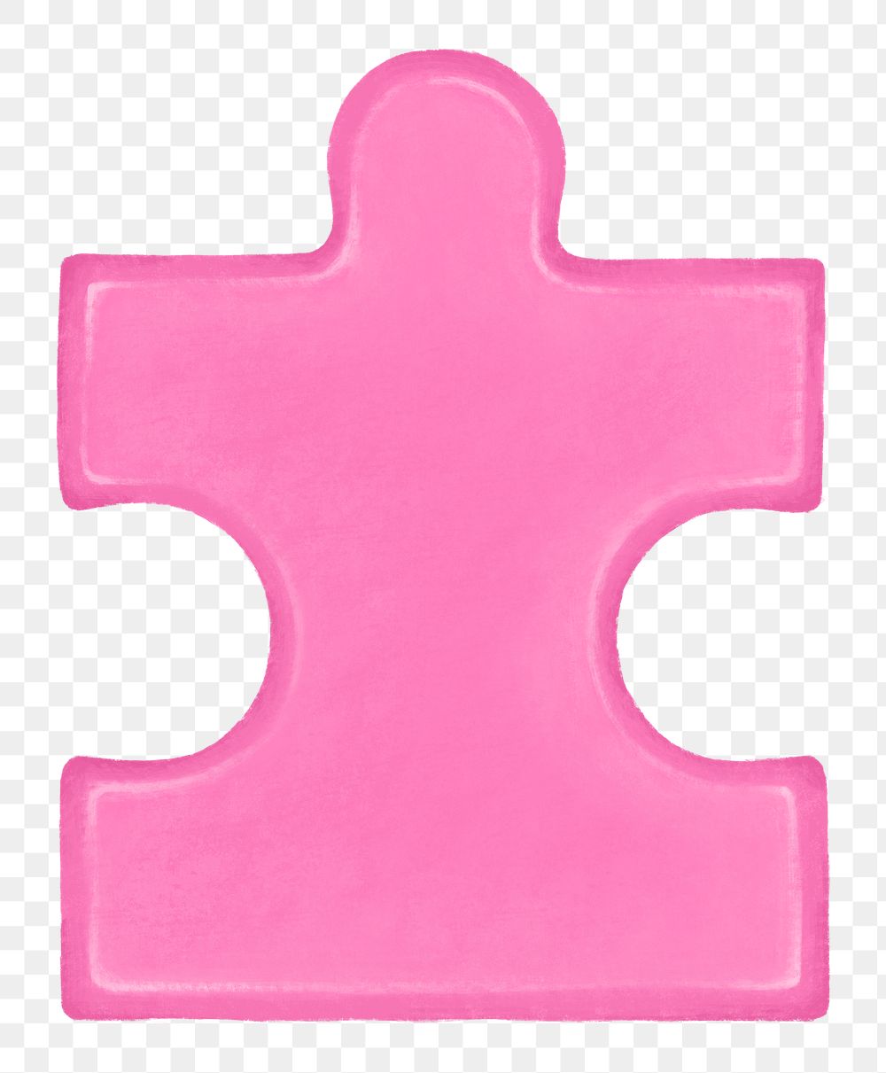 Pink jigsaw puzzle png sticker, transparent background