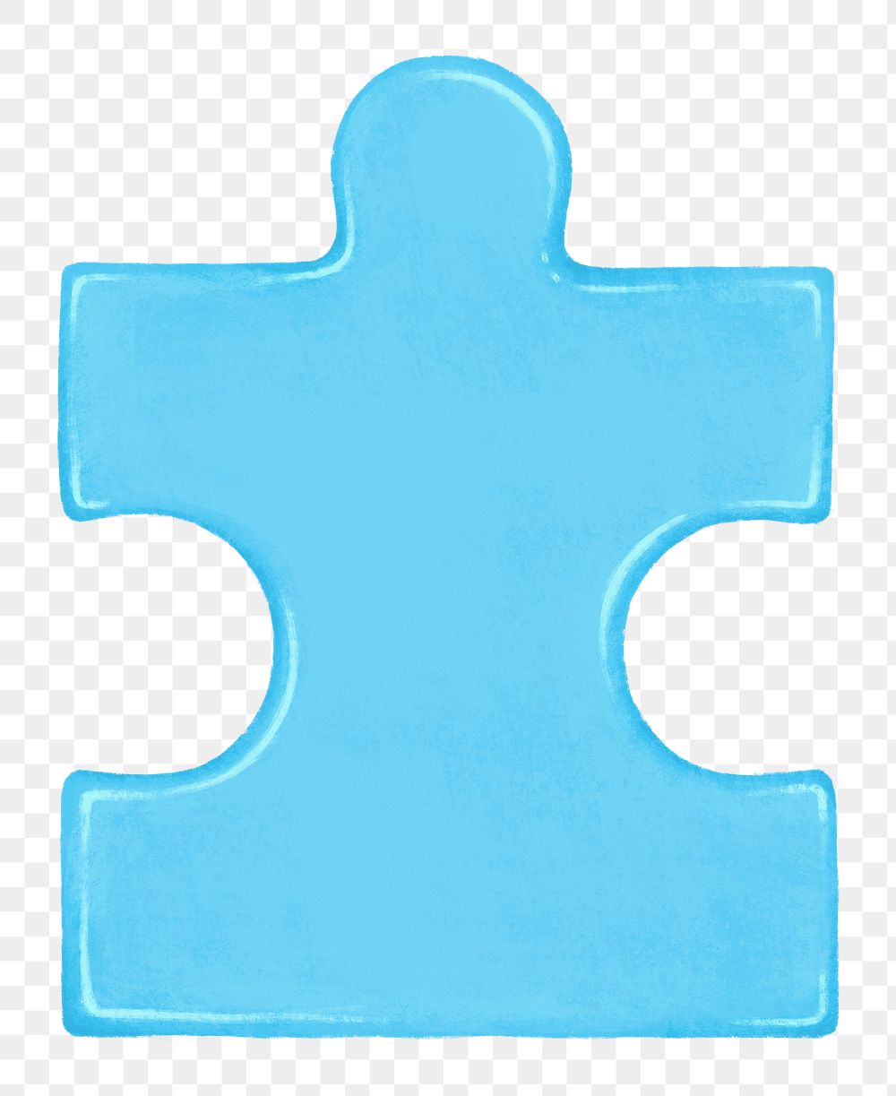 Blue jigsaw puzzle png sticker, transparent background