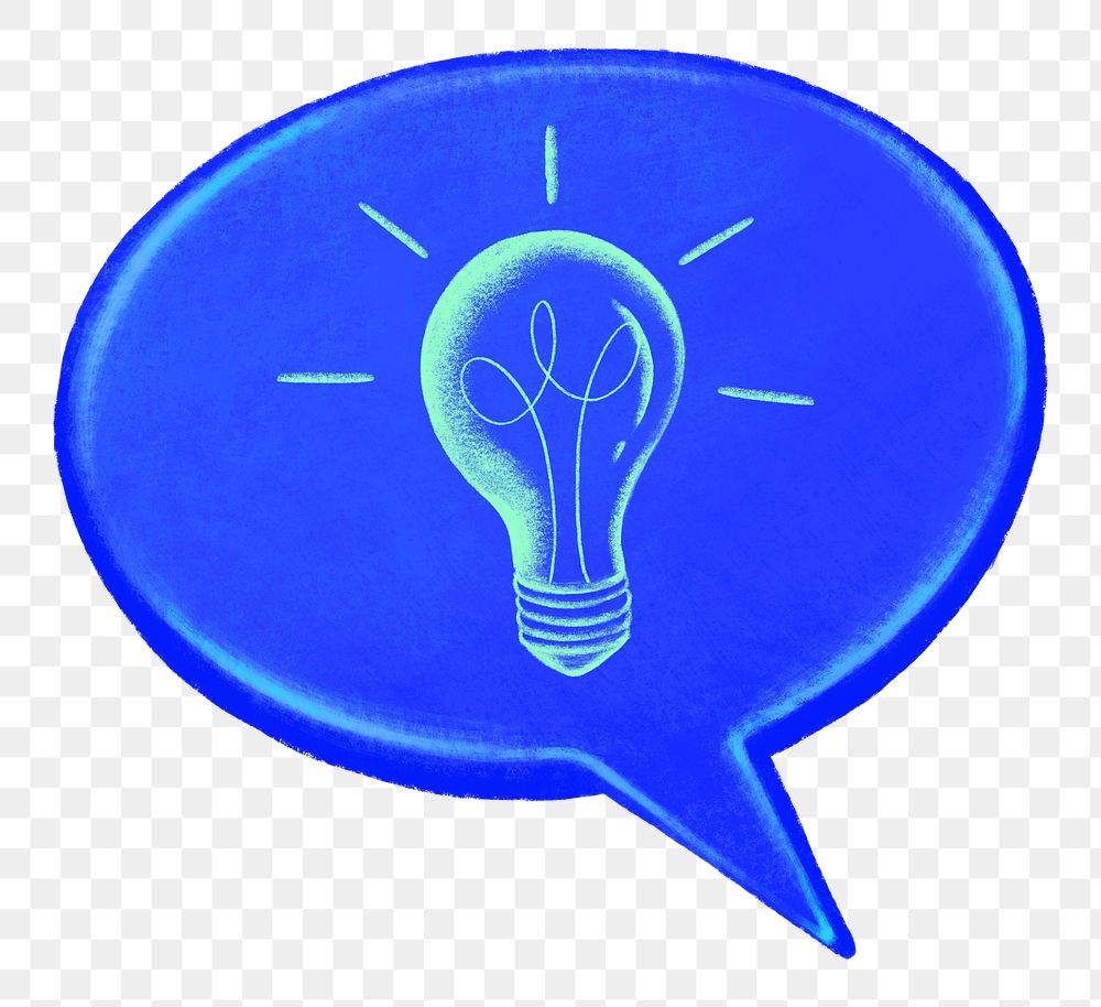 Light bulb png speech bubble, creative idea illustration, transparent background