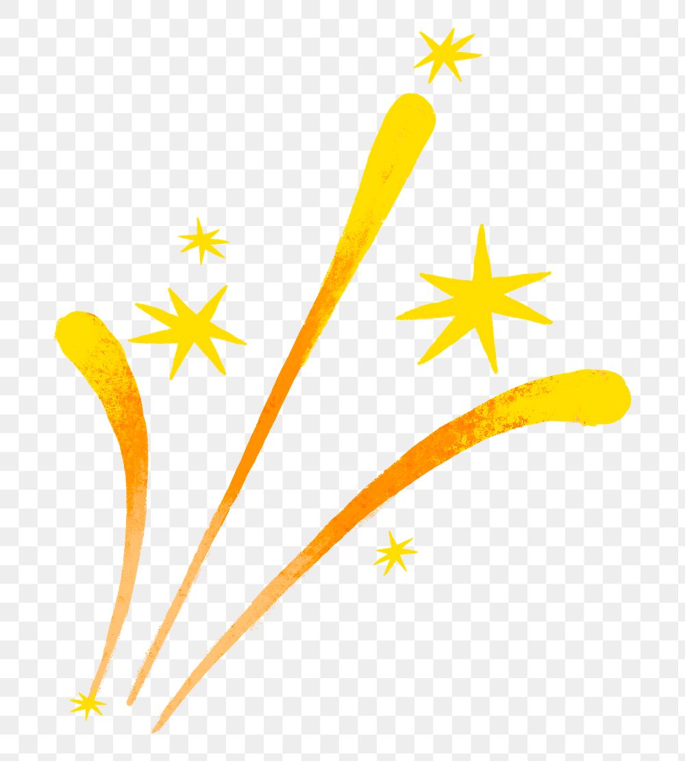 Yellow sparks effect png, transparent background