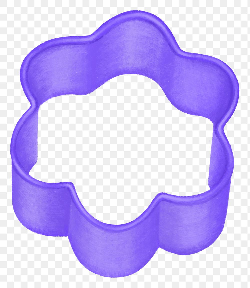 Flower cookie cutter png, baking tool illustration, transparent background