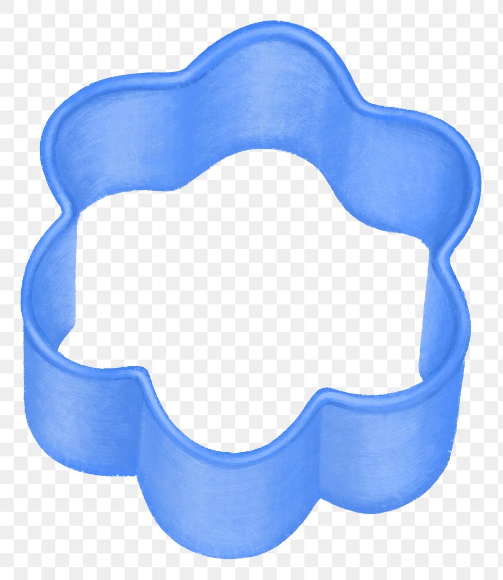 Flower cookie cutter png, baking tool illustration, transparent background