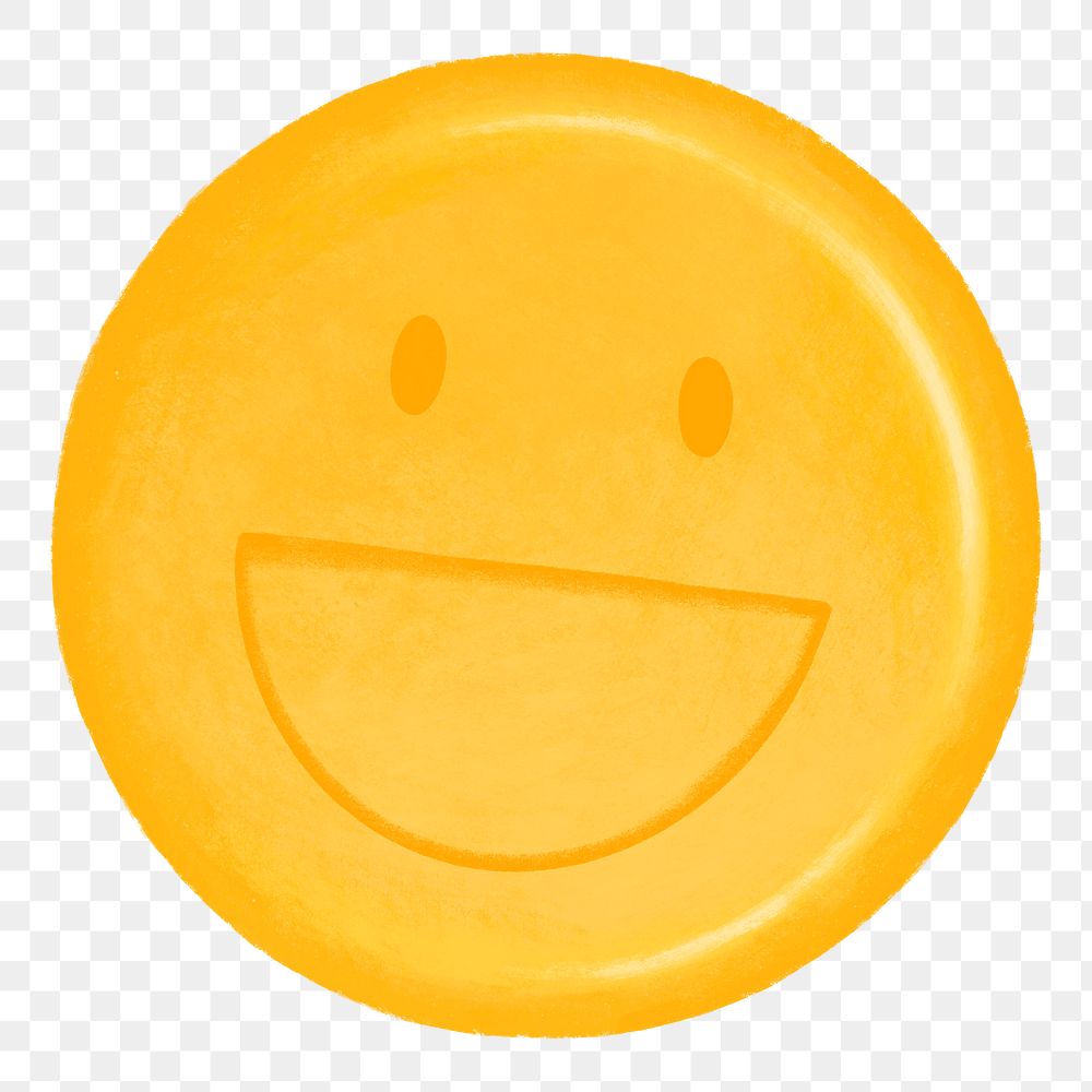 Cute smiling face png emoticon, transparent background