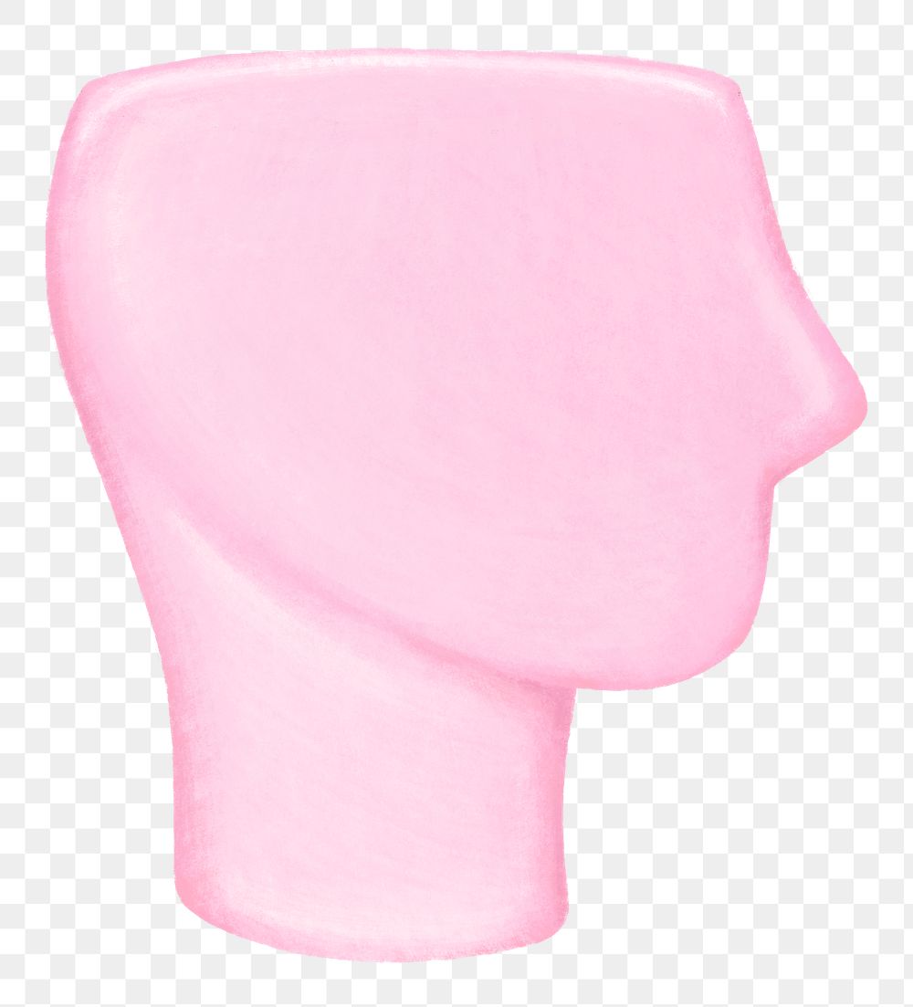 Pink mannequin head png, transparent background