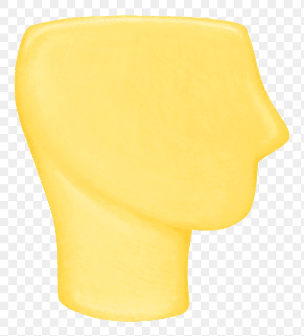 Yellow mannequin head png, transparent background