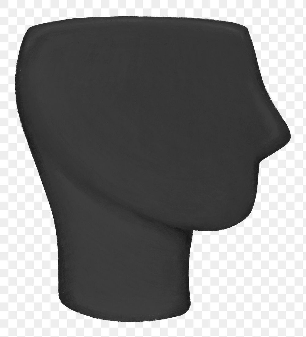 Black mannequin head png, transparent background
