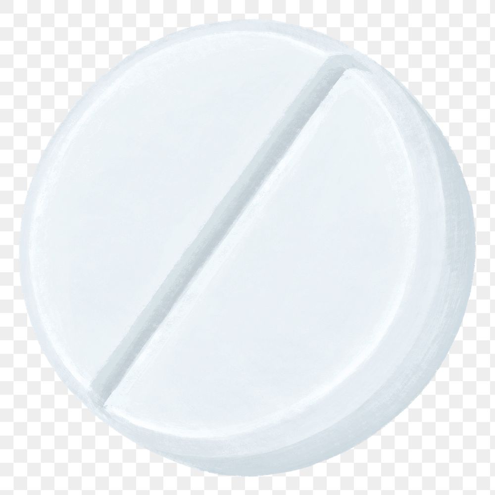 White medicine tablet png, transparent background