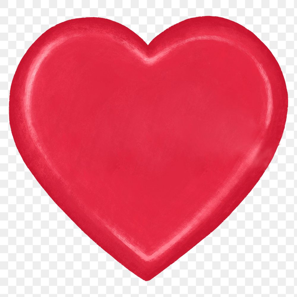 Red heart png, transparent background