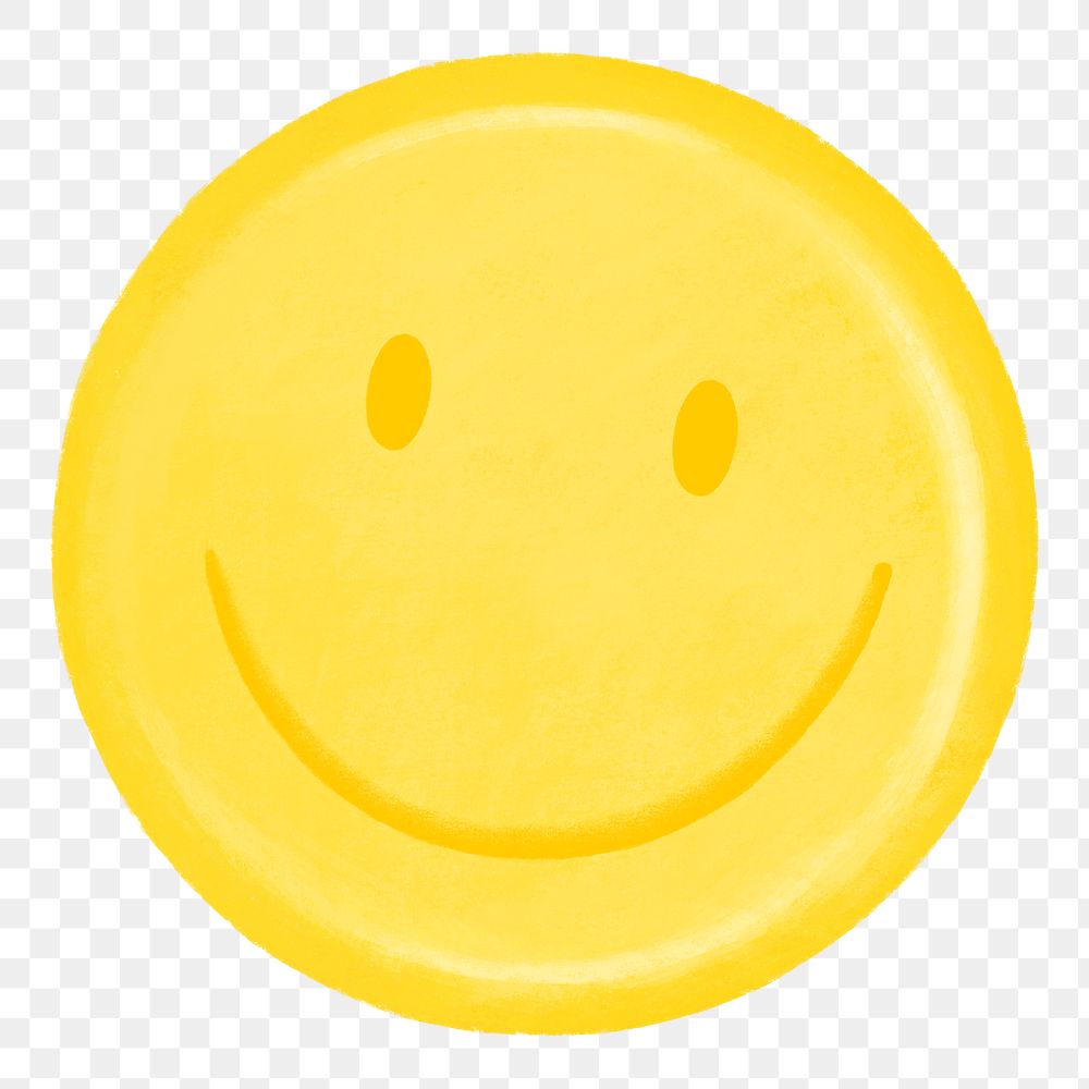 Cute smiling face png emoticon, transparent background